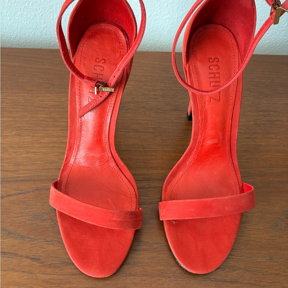 SCHUTZ Red Cadey Lee curved stiletto heels
